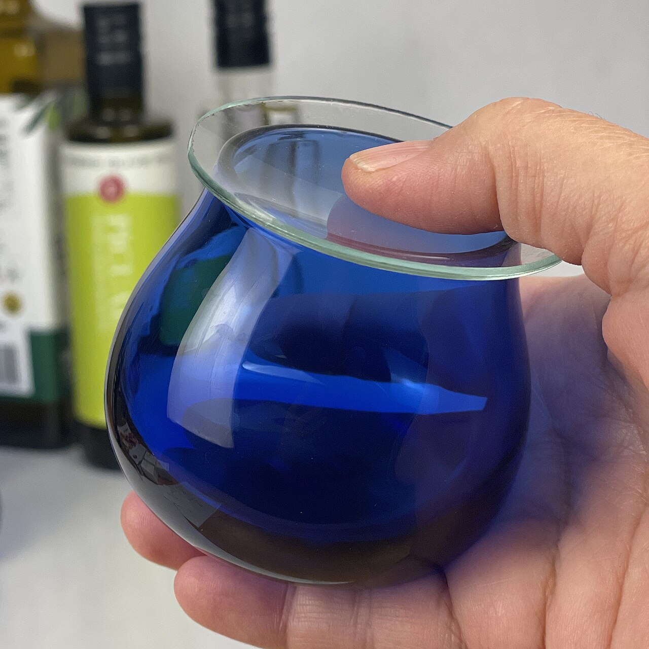 Professional Cobalt Blue Olive Oil Tasting Glass